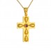 Χρυσός μασίφ Βυζαντινός σταυρός Κ14 με αλυσίδα